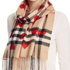 Burberry Cashmere Heart Scarf. Authentic